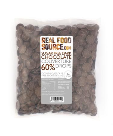 RealFoodSource Sugar Free 60% Dark Chocolate Couverture Drops 2kg