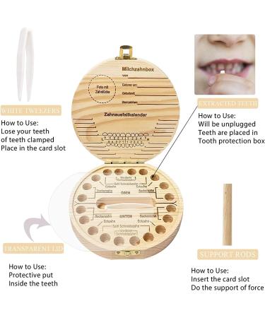Premium Wooden Milk Tooth Box | Baby Tooth Storage & Display for Girls | Perfect Gift for Birth | Elegant Souvenir Box - Buy Online on SooperMarket.com