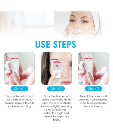 Heated Rechargeable Electric Eyelash Curler with Silicone Pad - Professional Long-Lasting Lash Curler for Quick, Natural Results - Perfect Gift for Women - Buy Online on SooperMarket.com