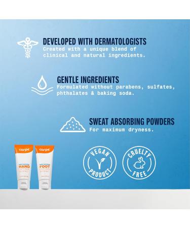 Carpe Antiperspirant Hand and Foot Lotion Bundle (3 Hand and 3 Foot Tubes) Stop Sweaty Hands and Sweaty Smelly Feet Dermatologist-Recommended - Buy Online on SooperMarket.com