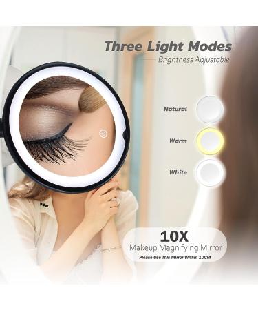 10x Lighted Magnifying Makeup Mirror with Suction Cups - Easy Install, 360 Swivel Joint - Buy Online on SooperMarket.com