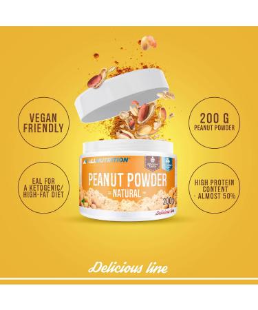 ALLNUTRITION Sugar Free Peanut Powder - Low Fat Peanut Butter - No Sugar Peanut Cream with 50% Protein - Low Calorie Sweets - No Palm Oil - Vegan and Keto Friendly - 200g Natural - Buy Online on SooperMarket.com