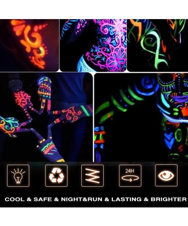 Glow in the Dark Neon Face Body Paint Set - 6 Colors, Washable Black Light Makeup for Party, Halloween, Christmas, Cosplay - 0.48oz Tubes - Buy Online on SooperMarket.com