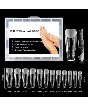 BNG 120 Pcs Frosted Dual Nail Forms - Professional Polymer Gel Nails Extension Molds for Quick Building and Full Cover Acrylic Nails - Buy Online on SooperMarket.com