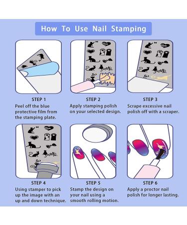 NICENEEDED Dreamcatcher Nail Art Stamping Kit - 6 Templates, 1 Stamper, 1 Scraper, Manicure Tool for DIY Decoration - Style 5 - Buy Online on SooperMarket.com
