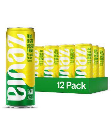 Zevia Zero Sugar Pineapple Paradise Energy Drink 355 mL Cans (Pack of 12)