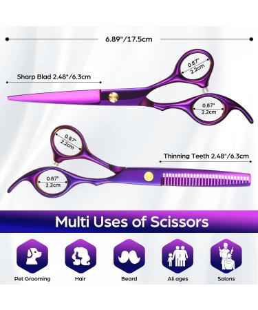 Wenshall Professional Hair Scissor for Hairdressers & Barbers - Stainless Steel Hair Cutting Shears (6.5 inch, Purple) - Buy Online on SooperMarket.com