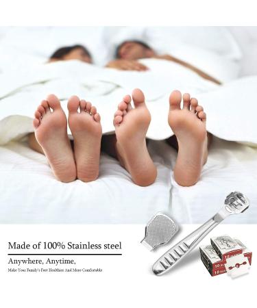 52 Pcs Callus Shaver Set - Stainless Steel Foot Razor with 50 Blades | Foot Care Tools for Hard Dry Skin Removal | Hand & Feet Callus Remover - Buy Online on SooperMarket.com