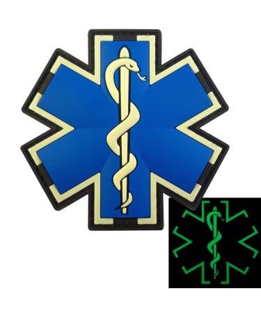 Glow Dark EMS EMT Medic Paramedic Morale Tactical PVC 3D Fastener Patch