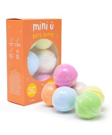 Mini U Bath Bombs 6 Pack - Kids Christmas Stocking Filler - Bath Time Gift Orange