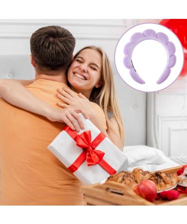 WLLHYF Spa Headbands Washing Face Hairband Facial Makeup Removal Hair Band Terry Cloth Headband Skincare Hair Hoops Sponge Bubble Fabric Valentine's Day Hair Wrap for Women Girls Shower Sports Purple - Buy Online on SooperMarket.com