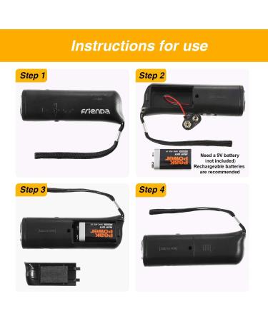 LED Ultrasonic Dog Repeller and Trainer Device 3 in 1 Anti Barking Stop Bark Handheld Dog Training Device (Black) - Buy Online on SooperMarket.com
