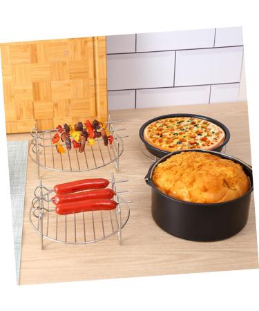 Cabilock 1set Air Fryer Accessories BBQ Rack Air Fryer Pot Accessories Baking Rack Cake Rack Stainless 5pcs - Buy Online on SooperMarket.com