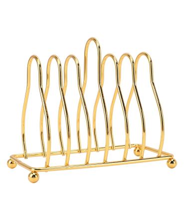 Gold Palette Rack - Carbon Steel Makeup Organizer with 6 Compartments | Coaster Holder & Drying Stand - Buy Online on SooperMarket.com