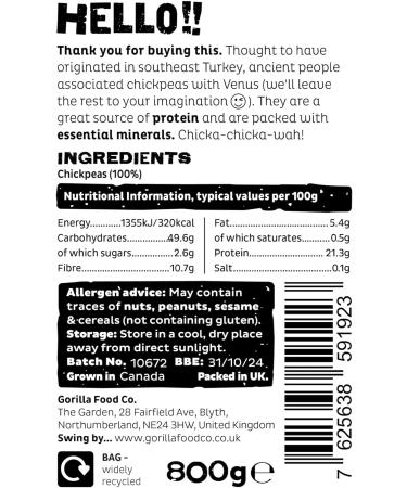 Gorilla Food Co. Chickpeas Dried - 800g - Buy Online on SooperMarket.com
