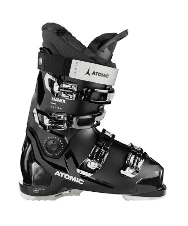 Atomic hawx ultra w ski boot - women's ski boot in black/white - boots with 3D ankle & heel for precise seat - narrow ski boots with 98 mm fit black/white 26/26.5