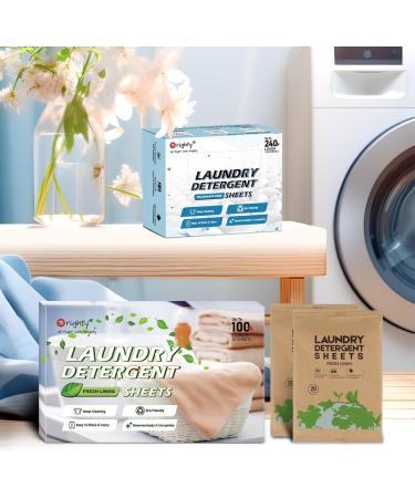 Orighty Eco-Friendly Laundry Detergent Sheets - Fresh Linen Scent 60 Count | Hypoallergenic & Portable | 120 Loads - Buy Online on SooperMarket.com