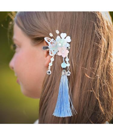 Beavorty 1 Pair Chinese Hair Clips Tassel Barrettes Butterfly Flower Hairpins Hanfu Hair Accessories - Buy Online on SooperMarket.com
