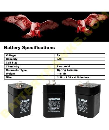 6V 5AH SLA Battery - UB650 PS-650L PC640L DG6-4 for Lantern & Flashlight | International Shipping Available - Buy Online on SooperMarket.com