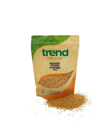 Trend Organic Golden Flaxseed Lighter Hue Milder Taste High in Protein & Fibre and Omega-3s Certified Organic Vegan GMO-Free No Additives No Preservatives Raw Whole Seeds 1kg 500g