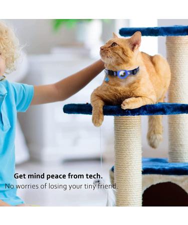 KOLACEN Reflective AirTag Cat Collar GPS Cat Collar with Adjustable AirTag Holder Bell Breakaway Buckle Compatible with Apple AirTag Anti-Lost Cat Tracker Collar for Cats Kittens Small Dogs (Blue) - Buy Online on SooperMarket.com