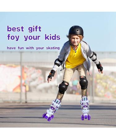 SHDSL Girls Roller Skates | 4 Size Adjustable with 8 Light Up Wheels | Fun Illuminating Skates for Beginners | Sizes 11C-1Y US - Buy Online on SooperMarket.com