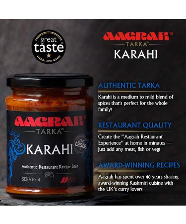 Aagrah Tarka Indian Curry Cooking Sauces Gift Box - Karahi Achari and Hydrabadi - Authentic Restaurant Recipes - 3 x 270g - Each Jar Serves 3-4 - Buy Online on SooperMarket.com