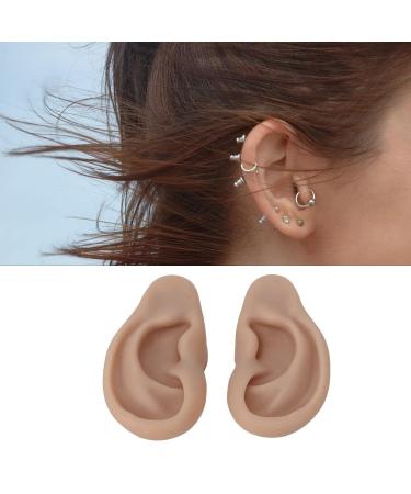 Artificial Ear Model Flexible Reusable Simulation Silicone Ear Model Convenient for Ear Piercing Exercise for Earrings Display(Deep Skin Color) - Buy Online on SooperMarket.com