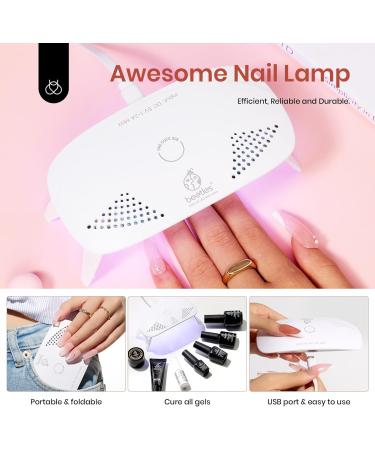 Beetles Poly Nail Extension Gel Starter Kit - 6 Jelly Colors 15ml - Quick Building Hybrid Gel with UV Light - PolyGel Nail Set - Buy Online on SooperMarket.com