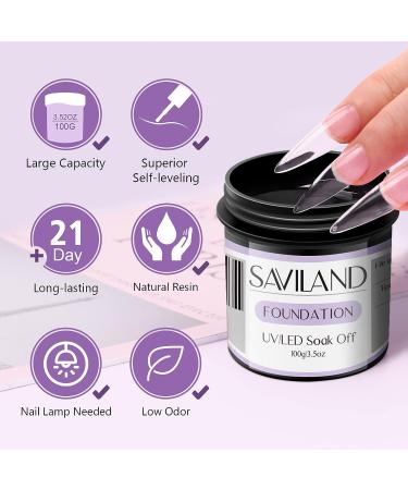 SAVILAND 3.5OZ Base Nail Coat - Gel Foundation for Gel Polish | Clear UV LED Soak Off | Professional Quality for Home Manicure - Buy Online on SooperMarket.com