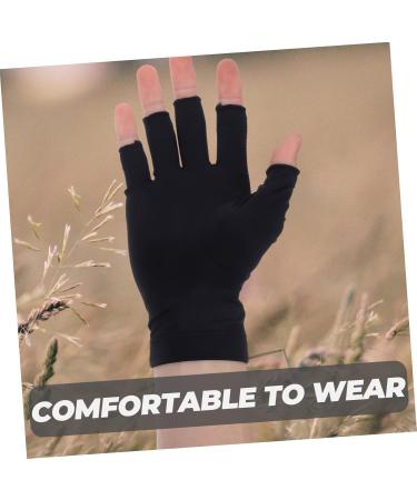 ABOOFAN 1 Pair Uv Gloves Half Finger Gloves Summer Driving Gloves Outdoor Hiking Gloves Uv Shield Gloves Touchscreen Gloves Summer Beach Gloves Point Fingers Fabric Women's 19.5x8cm Black - Buy Online on SooperMarket.com