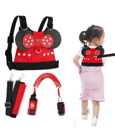 Lehoo Castle Toddler Leash for Walking, Baby Leashes for Toddlers 4-in-1, Kid Leashes for Girls, Child Safety Leash Anti Lost Wrist Link (Minnie)