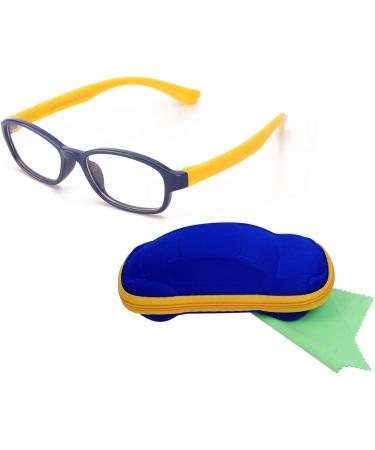Children's Glasses Frame Without Prescription - Clear Lens for Boys & Girls Ages 5-12 | Dark Blue Glasses Case Included - Buy Online on SooperMarket.com