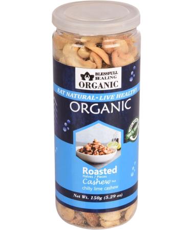 Blessfull Healing Organic Natural Vegan Chilly Lime Roasted Halves / Pieces Cashew Nuts Crunchy Kaju 150 Gram - Buy Online on SooperMarket.com