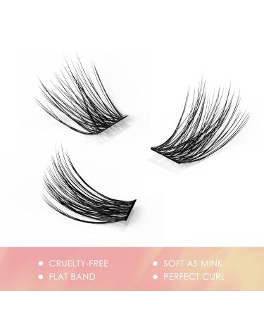 LANKIZ DIY Natural Look Individual Eyelash Extensions 0.07mm 10-16mm Mix - Reusable Soft Lightweight Lash Clusters at Home - Fluffy Style02 - Buy Online on SooperMarket.com