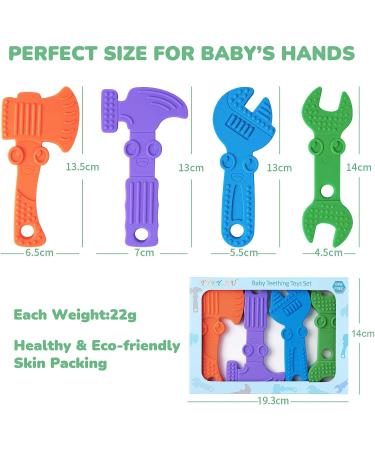 TYRY.HU BPA Free Silicone Teething Toys - Baby Toothbrush Teether Chew Toy Set for Newborns - 4pcs (C) - Buy Online on SooperMarket.com