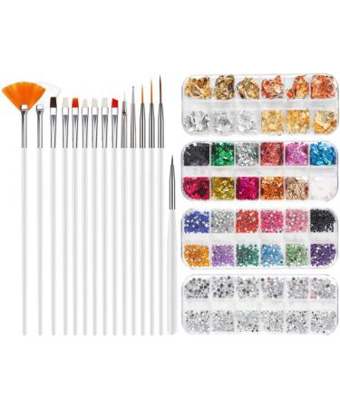 Topyond Complete Nail Art Tool Set with Double Head Rhinestone Drill Pen Nail Brushes and DIY Manicure Painting Accessories - Buy Online on SooperMarket.com