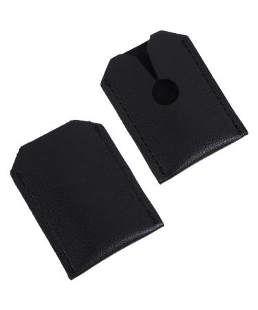 Beavorty 2st protective cover made of leather for the manual shaving head case for razor planer carrier bag for protective cover for the razor head razor case razor travel synthetic leather old fashion