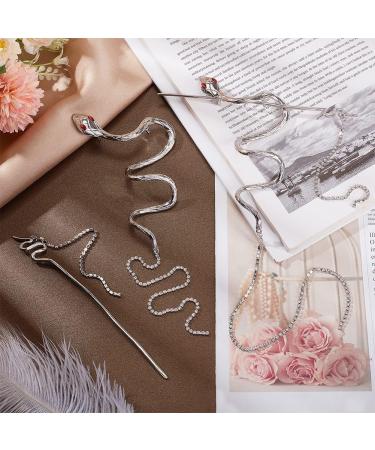WEBEEDY 2 Pieces Snake Hair Sticks Vintage Tassels Punk Hair Chopsticks Distortion Hairpin Hairstyle Hair Accessories for Women - Buy Online on SooperMarket.com