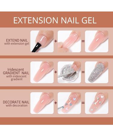 Ur Sugar Poly Gel Nail Set | 6 Colors Builder Kit for DIY Home Manicure | Base & Top Coat & Slip Solution Included | Perfect for Nail Extensions & Brown Shades - Buy Online on SooperMarket.com
