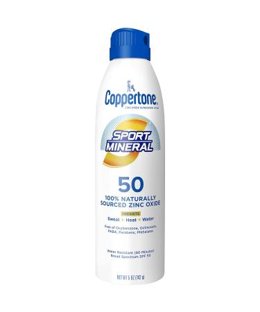 Coppertone SPORT Sunscreen Spray SPF 50 + Zinc Oxide Mineral Face Sunscreen SPF 50 Bundle - Water Resistant Protection Pack - Buy Online on SooperMarket.com