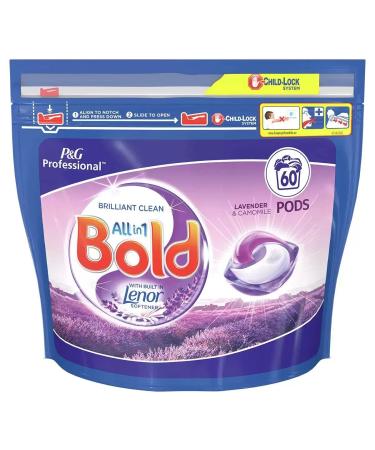 Bold All in One Pods with built in Lenor softener Lavender & Camomile 60 Count Lavender 60 Count (Pack of 1)