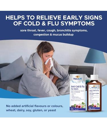 MapleLife Nutrition - Anti Cold and Flu for Adults - Herbal Formula with Extracts of Chamomile Echinacea Elderberry - Vitamin C - Zinc - 240 ml - Buy Online on SooperMarket.com