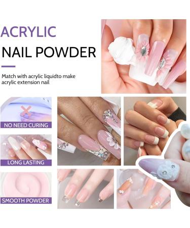 Acrylic Nail Kit - Acrylic Powder Set with Pink White Clear Colors Acrylic Powder and Acrylic Liquid with Acrylic Nail Brush Nail Acrylic Powder Set for Nails Extension Kit Nail Art Pink White Clear 3 Colors - Buy Online on SooperMarket.com