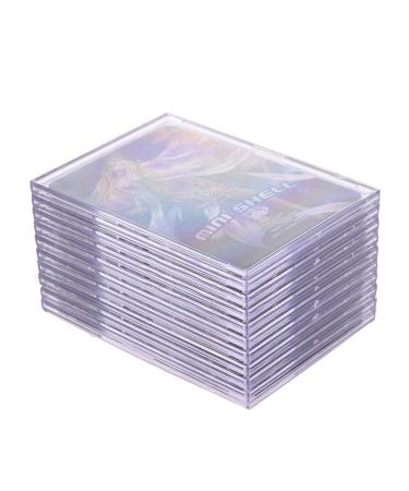 Qesonoo Cards Sleeves Top Loaders 10 Hard Acrylic Card Protector Clear Card Brick + 2 Display Stand Fit for Trading Cards,Standard Sports Cards,Baseball Card Holder Cases Collectibles White 10 + 2