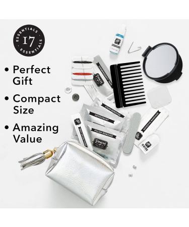 Pinch Provisions Metallic Minimergency Kit - 17 Travel-Sized Cosmetic Essentials | Perfect Emergency Beauty Accessories & Gifts in Silver - Buy Online on SooperMarket.com