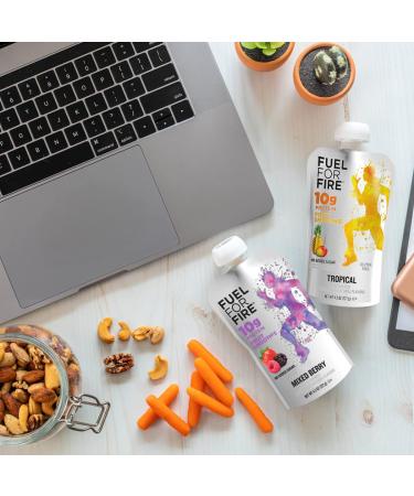 Fuel for Fire Mixed Berry Protein Smoothie Pouch (24-Pack) | Healthy Snack & Recovery | No Sugar Added | Dietitian Approved | Functional Fruit Smoothies | Gluten-Free & Kosher | 4.5oz Pouches - Buy Online on SooperMarket.com