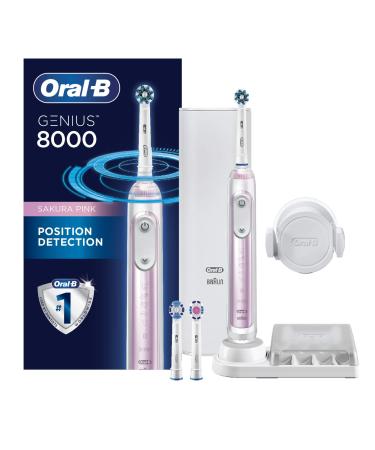 Oral-B Genius 8000 Electric Toothbrush with Bluetooth Connectivity  Sakura Pink