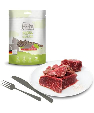 Mjamjam Premium Katzensnack - Natural Beef Treats for Cats 125g (1 Pack) - No Synthetic Preservatives - International Shipping Available - Buy Online on SooperMarket.com