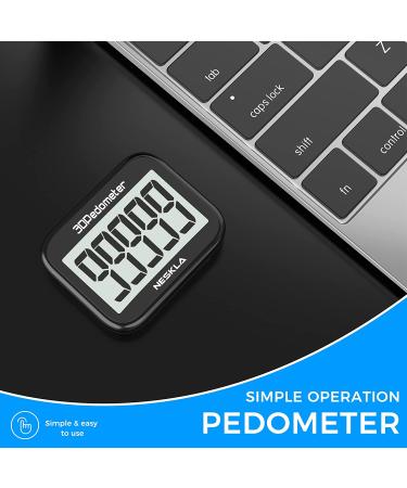 3D Pedometer for Walking - Large Digital Display Step Tracker with Removable Clip Lanyard, Black - Buy Online on SooperMarket.com